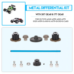 Wltoys XKS 1/18 RC auto metallist diferentsiaalikomplekti 42T k&auml;ik 27T k&auml;igu diferentsiaali kanduri ajam with a 38T and a 17T gear