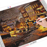 T&auml;isruudu puur Teemantmaal 5D maastik, DIY Teemantmosaiik Lill K&auml;sitsi valmistatud Kingitus Seinakunst kodu jaoks Full Round (20X30CM)