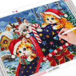 5D Teemanttikandid Kassi ristpistes Uus saabumine Teemantmaaling Loomamosaiik Talvine Rhinestone Kit j&otilde;ulukink Full Round (20X30CM)