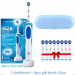 Oral B Dual Clean p&ouml;&ouml;rleva vibratsiooniga elektrilise hambaharjaga laetav Oral B hambahari 8 harjapeaga + hoiukarp