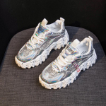 TUINANLE Peegeldavad paksud tossud Naiste mood Glitter Bling Vulkaniseeritud kingad Naisdisainer Platvorm tossud Kingad 35 elevandiluuvalge