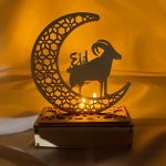 Eid Ramadani &ouml;&ouml;valgustid puidust kuuvalgus Ramadan Eid Mubaraki laualamp poolkuu peo LED haldjas Type 3