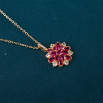 Bella Box punasest korundist naiste kaelakeed punase kuupmeetri tsirkooniumoksiidiga lihtsad stiilsed aksessuaarid moe ripatsiga kaelakee ehete jaoks 45cm punane