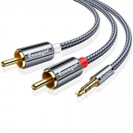 Essager RCA helikaabli pesa 3,5 kuni 2 RCA kaabli 3,5 mm pistikuga 2RCA isane jaoturi lisakaabel teleri arvuti v&otilde;imendite jaoks DVD k&otilde;lari juhe 0.5m hall