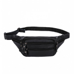 Nahast meeste Fanny Pack v&ouml;&ouml;kott meestele suure mahutavusega meeste v&ouml;&ouml;kott 7 lukuga tasku v&auml;listingimustes must