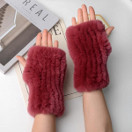 Uued naiste 100% ehtsast ehtsast kootud rexi j&auml;nese karusnahast labakindad talvesoojad daamile p&auml;ris karusnahast s&otilde;rmedeta kindad K&auml;sitsi valmistatud kootud karusnahast labakindad 10