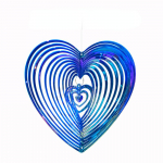 1tk Beating Heart Wind Spinner roostevabast terasest ABS tuulep&uuml;&uuml;dja ​​Love tuulekella p&ouml;&ouml;rlev sinine
