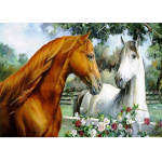 Hobune isetegemine 5D teemantmaal t&auml;isring puur mosaiik looma teemanttikandid ristpistes komplektid kodukaunistus Full Round 20x30CM