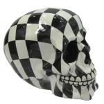 Les Tr&eacute;sors De Lily [R1768] &ndash; vaigust kujuke  Skull  must valge (malelaud) - 15x12x10. 5 cm must
