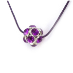 Les Tr&eacute;sors De Lily [R3248] - lilla 'Sissi' kristallist kaelakee - 12 mm lilla