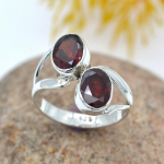 Punase granaadi k&auml;sitsi valmistatud soliidne s&otilde;rmus 925 sterlingh&otilde;bedast ehted j&otilde;ulum&uuml;&uuml;giks 6