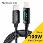 Essager PD 100W USB Type C kaabel USB C 7A kiirlaadimislaadija juhe OPPO Realme Huawei Poco Samsungi andmeekraani kaabli jaoks 1m PD100W C-C must