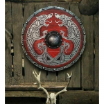 Keskaegne Viking Shield 24 &uuml;mmargune puidust kilp Raskemetalliga varustatud kingitus