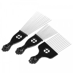 Bestauty 3tk metallist afrokamm African American Pick kamm juuksehari juuksuri stiilit&ouml;&ouml;riist must