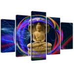 Viieosaline pildil&otilde;uendiprint Buddha Colorful Orient 100x70 mitmev&auml;rviline