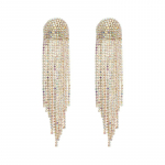 Naiste superv&auml;lkk&uuml;&uuml;nist kett geomeetrilisest sulamist kristallist kivist pika tutiga k&otilde;rvar&otilde;ngad, liialdatud pidus&ouml;&ouml;gik&otilde;rvar&otilde;ngad OneSize