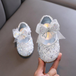 Uued laste litritega nahast kingad T&uuml;drukute printsess Rhinestone Bowknot &uuml;hekordsed kingad Mood beebid, lapsed, pulmakingad 22