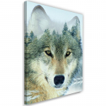 L&otilde;uenditr&uuml;kk Wolf Animal Forest Nature 40x60 hall v&auml;rv