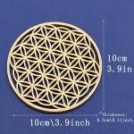 1 tk Chakra Flower of Life Looduslik s&uuml;mbol puidust &uuml;marate servadega ringid, nikerdatud rannaalus 10cm