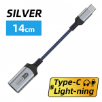 Fonken Type C to Lightning heliadapteri k&otilde;rvaklappide pesa adapteri k&otilde;rvaklappide helikaabel MacBooki iPad Pro jaoks USB C-st iPhone'i muunduriga h&otilde;be