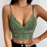 (SU)Naiste erootiline pesu Sexy Deep V &uuml;hev&auml;rviline pitsrinnahoidja rinnahoidjaga Large armee roheline v&auml;rv