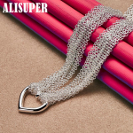 925 h&otilde;bedast kaelakeed naistele mitme joonega s&uuml;dameripatsiga kaelakee ehted 45cm