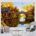 Vaikne metsavaip kodukaunistamise gobel&auml;&auml;n Mandala Bohemian dekoratiivne reisimadrats joogamatt Hipi diivanitekk 230x180cm