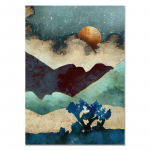 M&auml;gi merimets vaal Abstraktne maastik Seinakunst L&otilde;uendimaal P&otilde;hjamaade plakatid Prindib seinapilte elutoa sisekujunduseks 21x30cm No Frame