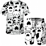 Suvised Meeste trendid vabaaja dressid 3D-disain Riided Mood Harajuku Suur T-s&auml;rk L&uuml;hikesed p&uuml;ksid, 2-osaline paar S