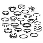 &Otilde;&otilde;nes&otilde;ieline liblikas&otilde;rmus 23-osaline komplekt Moodne Elegantne Must Teemant S&otilde;rmus Kingitus T&uuml;drukutele Ehted &Ouml;&ouml;klubi Seksikas S&otilde;rmus Mitmeosaline komplekt must