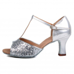 Naiste t&uuml;drukute peotantsukingad 7 cm k&otilde;rge kontsaga litritega ladina salsa tango tantsukingad 34 kuld