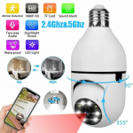 200 W 2,4 GHz/5 GHz ruuterid E27 panoraamkaamera 1080P CCTV kaamera WiFi &ouml;&ouml;n&auml;gemise veebikaamera tugi Kahesuunaline helik&otilde;ne kaugvaade nutitelefoni kaudu Support 2.4Ghz&5Ghz valge