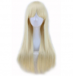 65cm 8V&auml;rvilised j&auml;reltulijad 2 Mal Roosakas lilla pikk sirge parukas Cosplay kost&uuml;&uuml;m Kuumakindel s&uuml;nteetilised juuksed Naiste peo Cosplay parukad 65CM beež