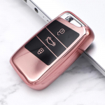 Electroplate TPU auto kaugjuhtimispuldi v&otilde;tme&uuml;mbrise kate Volkswagen VW Magotan Passat B8 Golf jaoks Skoda Superb A7 Kodiaq Protector tarvikutele punane