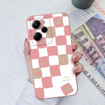 Xiaomi Poco X5 Pro X4 F5 M5 M4 M3 M2 Pro telefoni korpuse kaitsev vedel silikoon Pehme TPU ruudukujulise kaane kontrollmuster Xiaomi Poco Coque kaitseraua jaoks Xiaomi Poco C3