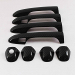 For toyota harrier XU60 2014- black carbon fiber car side smart door handle cover trim 2015 2016 2017 single key hole