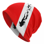 Scuba Dive Flag Beanie Merch M&uuml;ts unisex naiste sukeldumisarmastajatele Aksessuaarid Skullies M&uuml;tsid Kingitused sukeldujale Laheda disainiga kootud m&uuml;tsid One Size