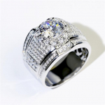 Trendikas 100 % S925 h&otilde;bedane teemants&otilde;rmus Unisex Anillos De pulmapaeltele Bizuteria h&otilde;bedane 925 ehtes&otilde;rmus Anel Box 9 valge