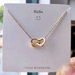 Korea versioon 18k Rose Gold Lihtne topelts&otilde;rmus armastus rangluu kett titaanist terasest pleekimatu kaelakee ni&scaron;&scaron; Ehted 40CM