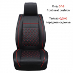 DERMAY 1PC esiistme kate Kunstnahast k&otilde;ikeh&otilde;lmav t&auml;ielik ruumiline 3D autoistme padi autotooli kaitse 1 Front Black Red