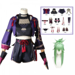 Kvaliteetne Kuki Shinobu Cosplay kost&uuml;&uuml;m, t&auml;iskomplekt Kuki Shinobu riideid, parukas maski ja sokkidega koomiksitele CN L-(Costume+Wig)
