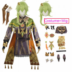 Collei Cosplay Kost&uuml;&uuml;m Sumeru Dendro M&auml;ngi &Uuml;htne Kingad Parukas Anime Neiu Cosplay Kleit Komplekt Naistele T&uuml;drukutele L-(Full set+wig)