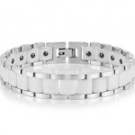 Tervis Magnetkiviteraapia K&auml;ev&otilde;ru Meestele &ndash; Artriidi valu leevendamine ja karpaalkanali Meeste k&auml;ev&otilde;rud Valged Must Keraamilised Ehted 19.5cm valge