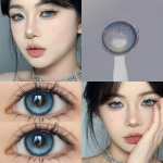 KSSEYE 2pcs Color Contact Lens with Grade 14.2MM Blue Contact Lens Yearly use 0~-8.00 Mypioa Natural Comfortable High Quality Cosplay Contact Lenses 0 sinine