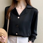 Pikkade varrukatega must valge pluusis&auml;rk, kost&uuml;&uuml;m, krae Kontoris&auml;rk J306 S valge