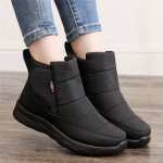 Naiste talve fliisvoodriga lumesaapad &otilde;ues, soojad ja kerged libisemisvastased k&otilde;rge &uuml;laosaga poolsaapad, karusnahast voodriga l&uuml;hikesed saapad naistele 36 must