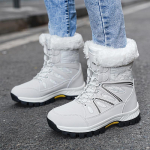 MCTIN naiste lumesaapad Talvised pl&uuml;&uuml;sist platvormiga soojad kingad paaridele vabaaja libisemisvastased saapad s&auml;&auml;re keskel 36 must