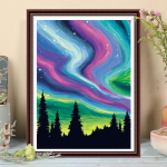 5D DIY Teemantmaal Ilus aurora ristpiste komplekt Mosaiik Teemanttikandid Roos T&auml;isringi kandiline puur Kodukaunistus Round 30x40cm