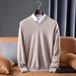 Meeste kampsun, 100% villane talv trikotaaž Pullover S&uuml;giskampsun Meeste Ka&scaron;miirkampsunid Kootud pikkade varrukatega top 2XL kaamel