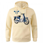 Klassikaline Super Cub C50 Mootorrattasprint Unisex Kapuutsiga Pehme Hingav Huppar &Uuml;mmarguse Kaelusega Vabaaja Huppar Klassikaline Harajuku Treening&uuml;likond Unisex L